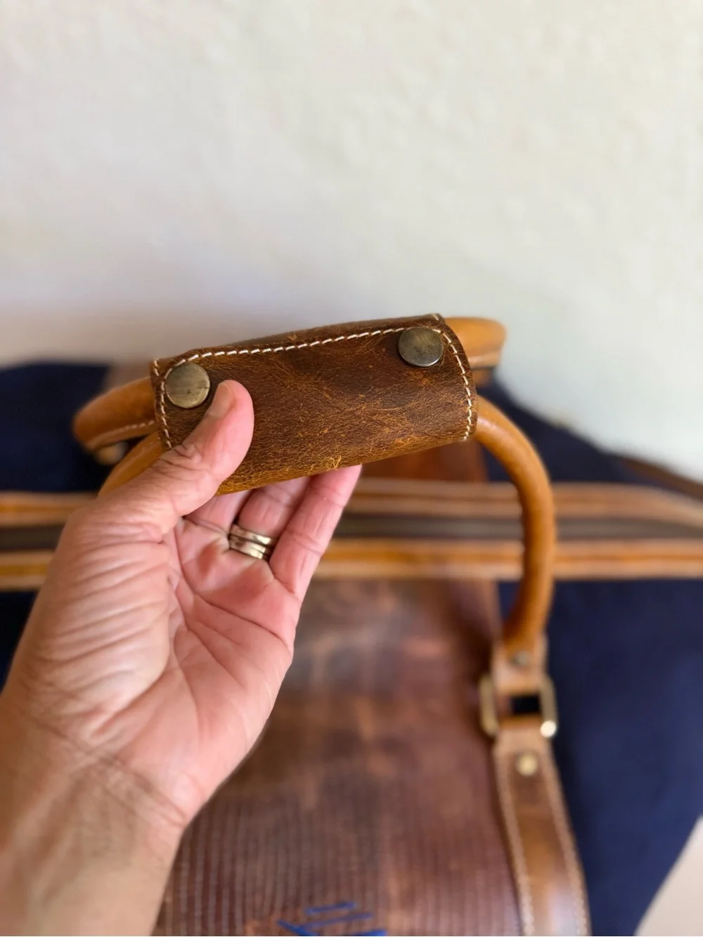 F.H Wadsworth Nylon/leather Weekender Bag